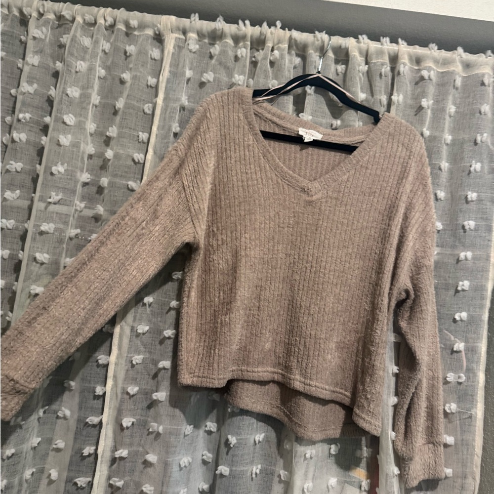 Hippie Rose Taupe Knit Top